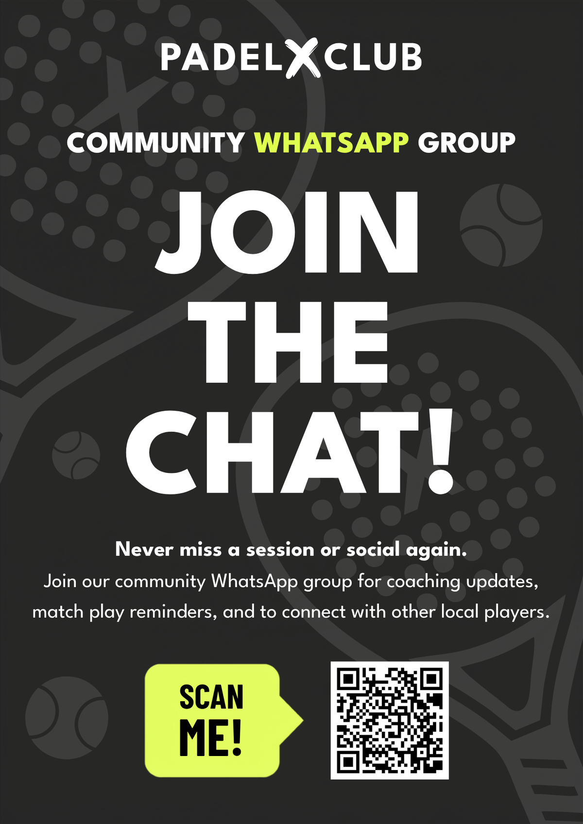 Padel X Todenham Barn community WhatsApp group