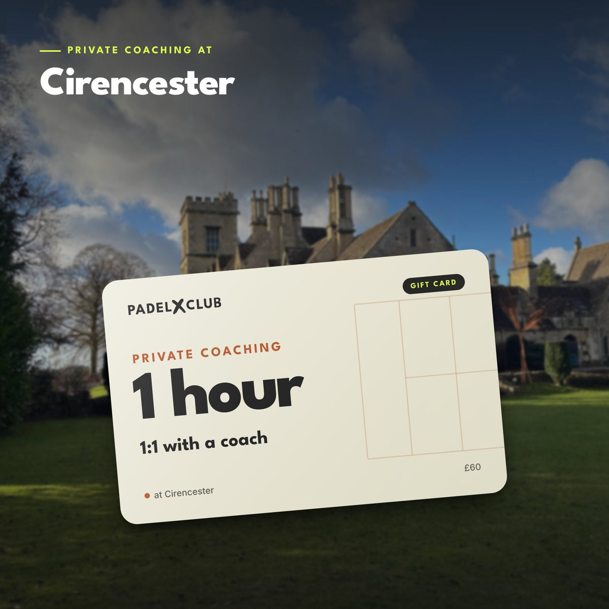 Private Coaching Gift Card (Redeem on Padel Mates app)