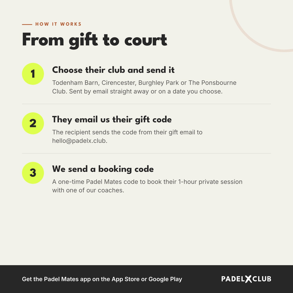 Private Coaching Gift Card (Redeem on Padel Mates app)
