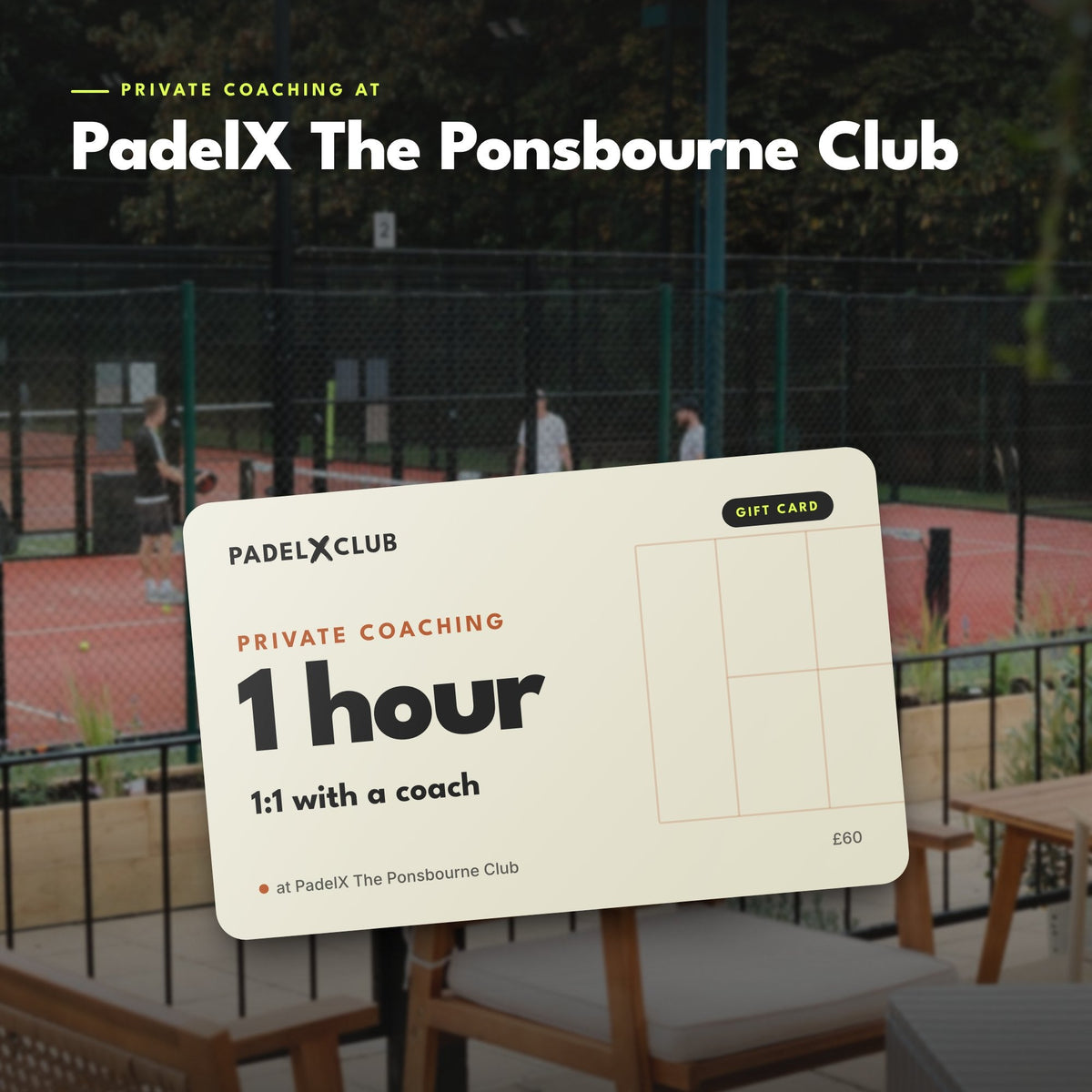 Private Coaching Gift Card (Redeem on Padel Mates app)