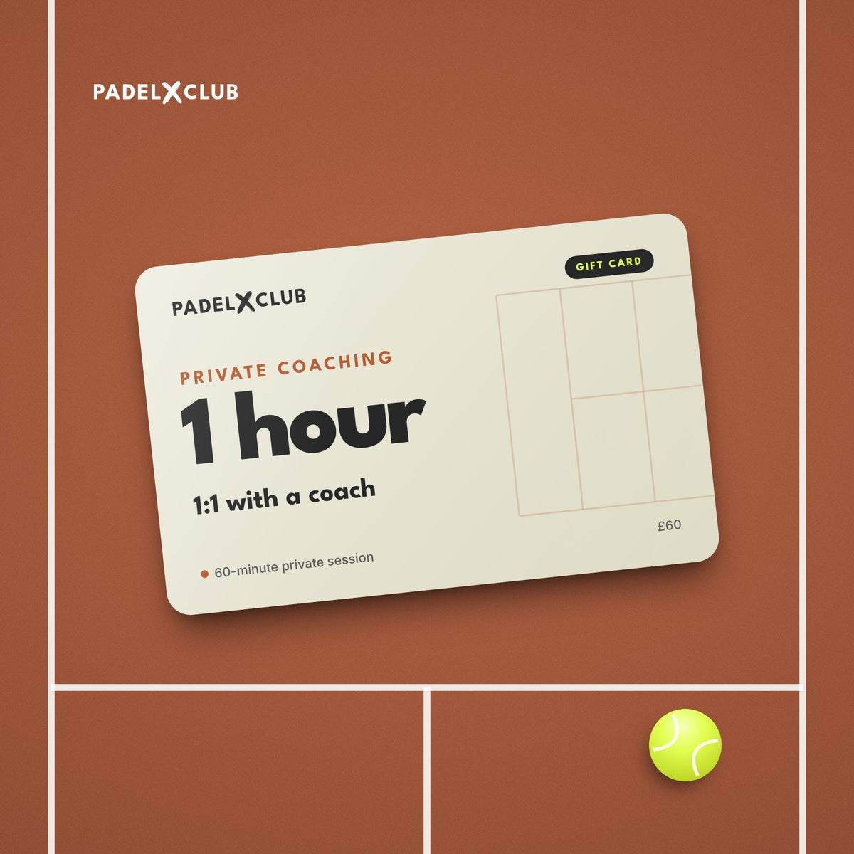 Private Coaching Gift Card (Redeem on Padel Mates app)