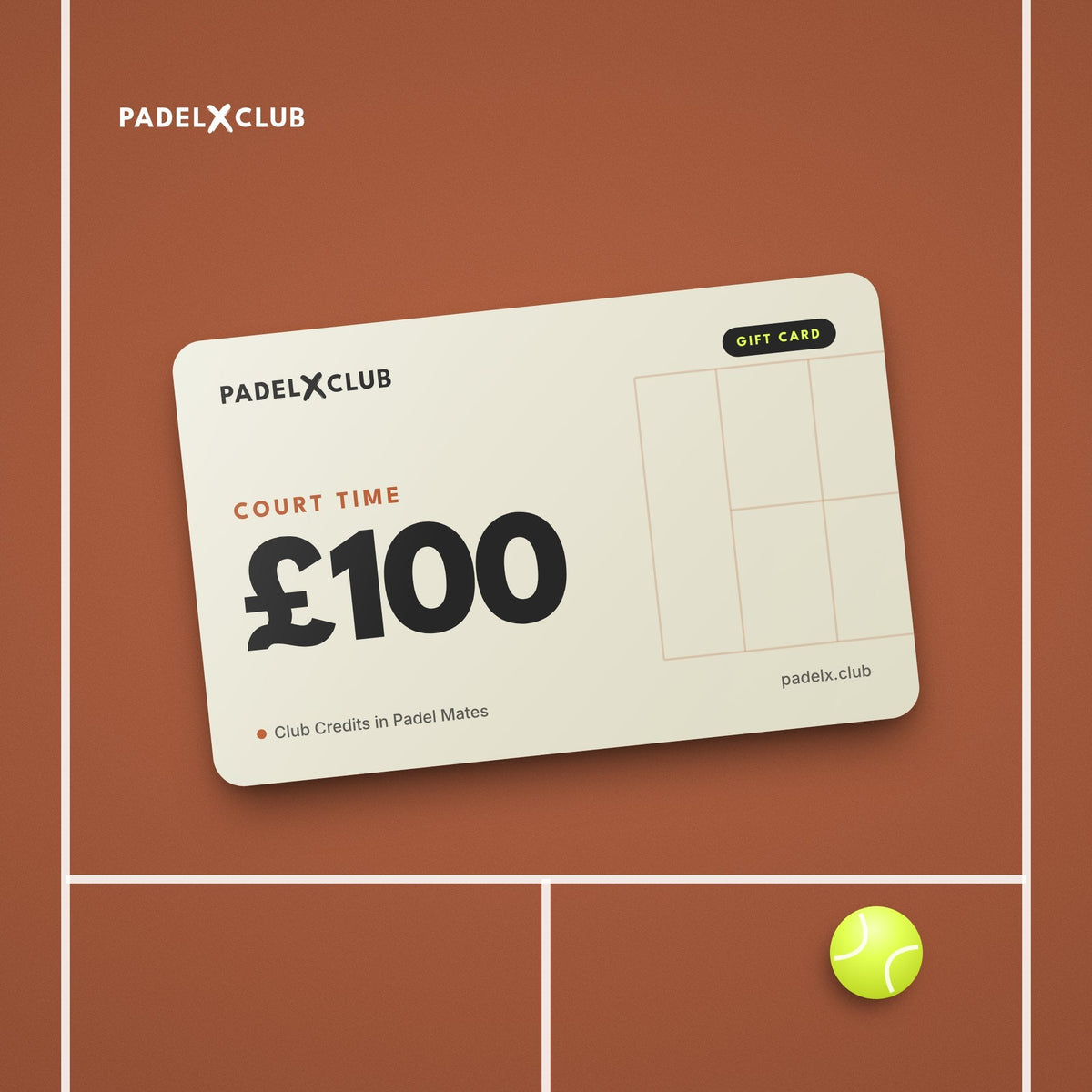 Court Time Gift Card (Redeem on Padel Mates app)