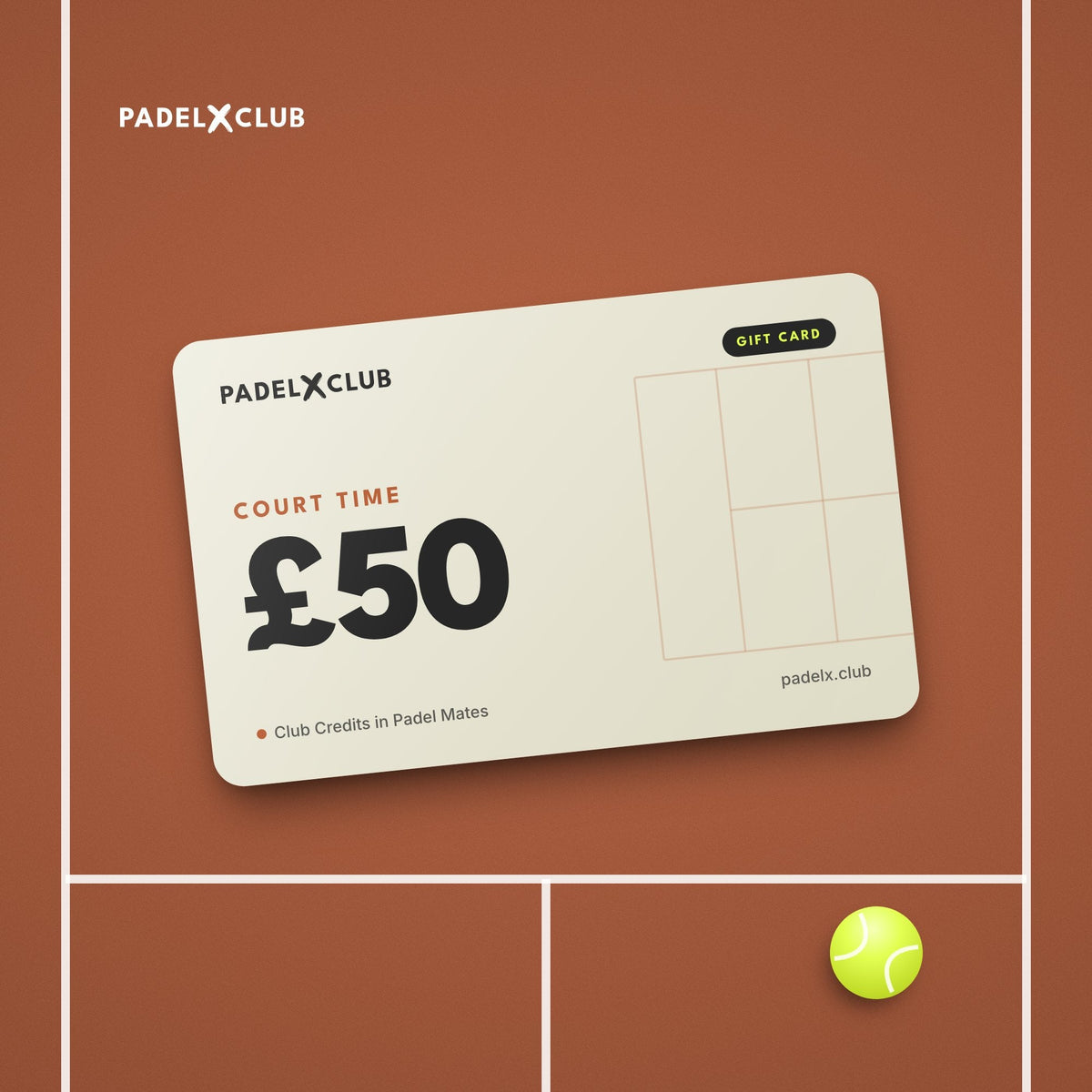 Court Time Gift Card (Redeem on Padel Mates app)