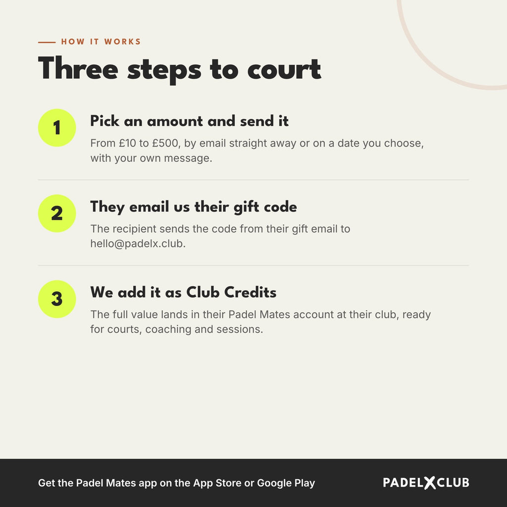 Court Time Gift Card (Redeem on Padel Mates app)