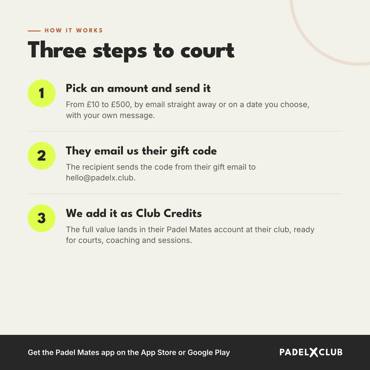 Court Time Gift Card (Redeem on Padel Mates app)